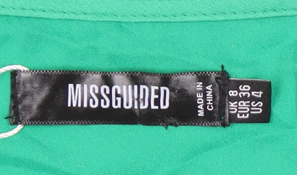 Missguided Women's Green Wrap Dress Size 8