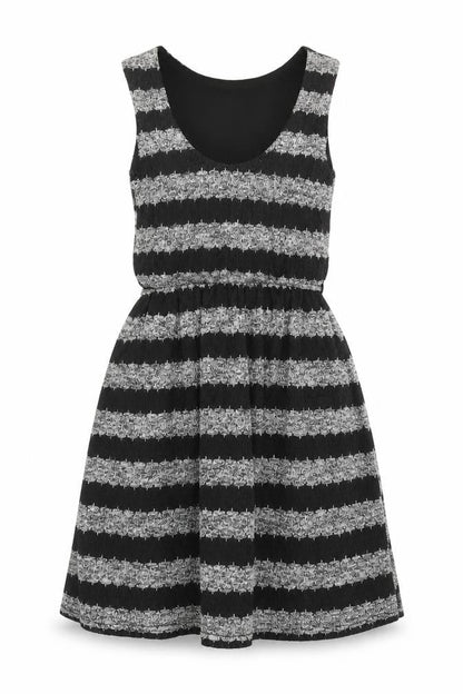 Atmosphere Women's Black Striped Skater Dress Size 10