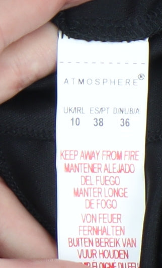 Atmosphere Women's Black Striped Skater Dress Size 10