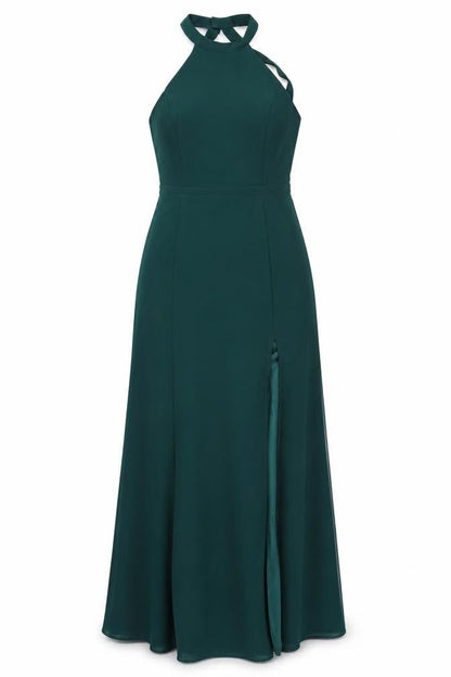 SHEIN Green Women's Halter Long Dress M