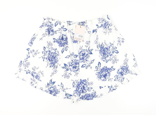 Missguided Women’s White Floral Shorts, Size 20, Plus Size