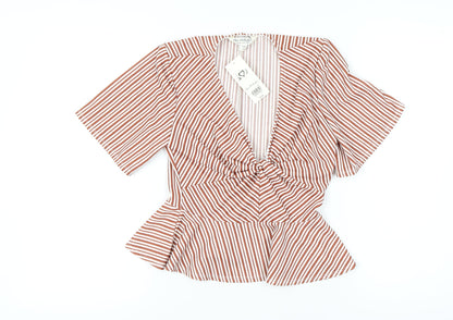Miss Selfridge Women’s Striped Wrap Blouse Size 8