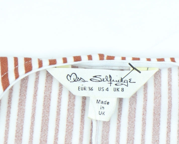 Miss Selfridge Women’s Striped Wrap Blouse Size 8