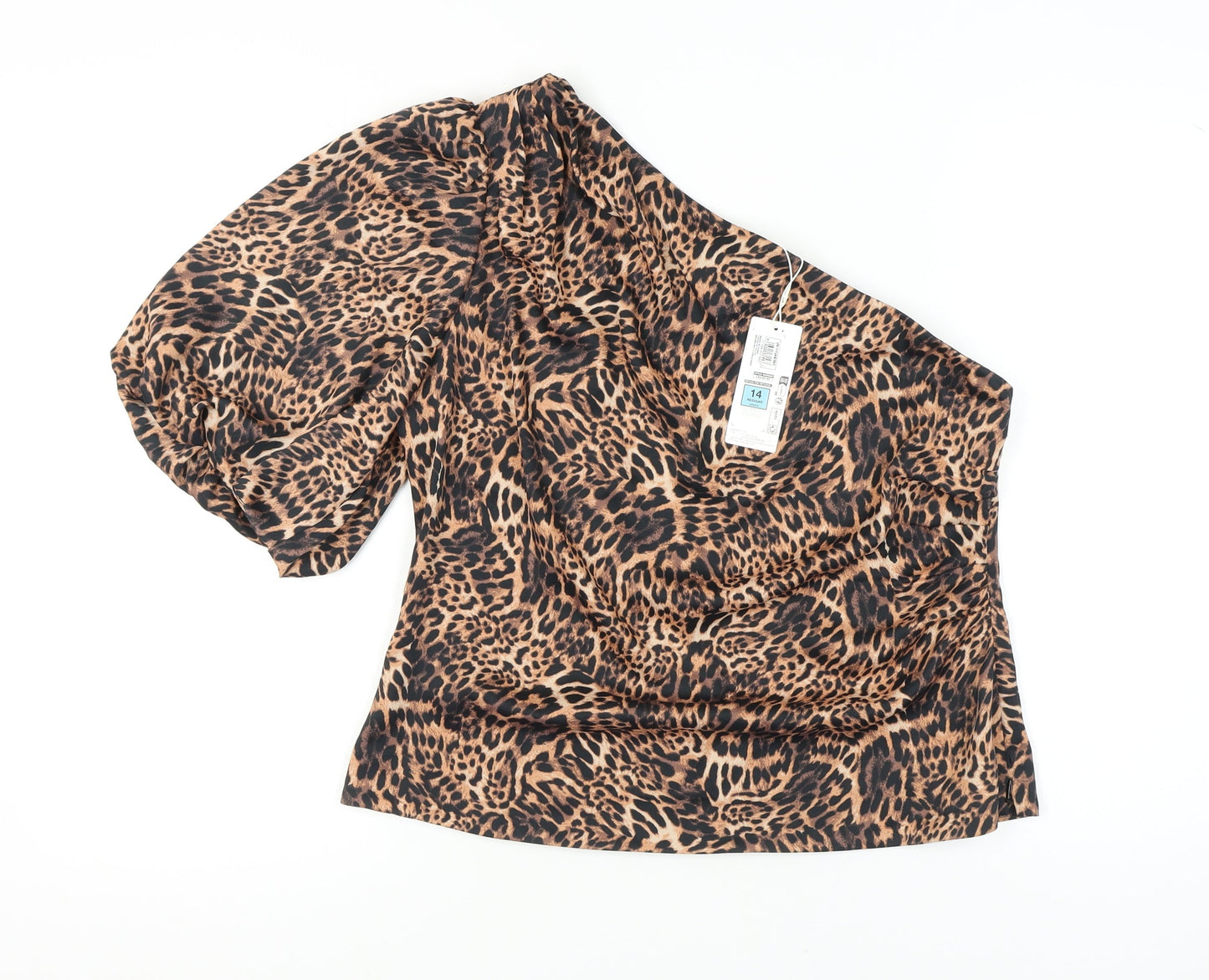 Womens UK Size 14 Marks and Spencer Brown Basic Blouse