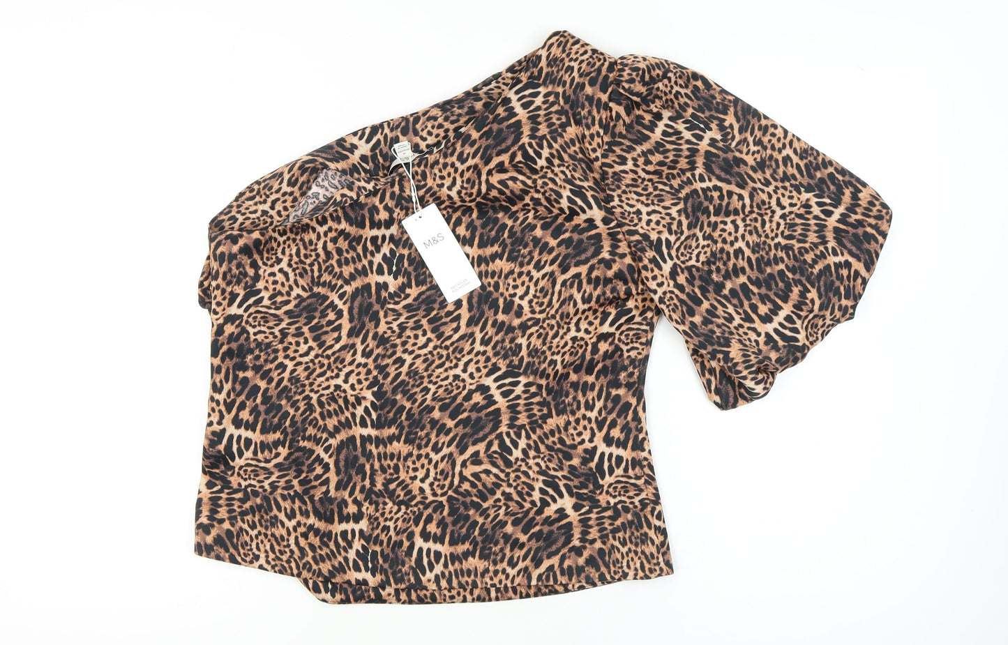 Womens UK Size 14 Marks and Spencer Brown Basic Blouse
