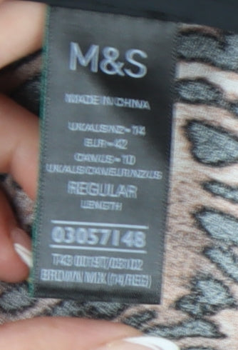 Womens UK Size 14 Marks and Spencer Brown Basic Blouse