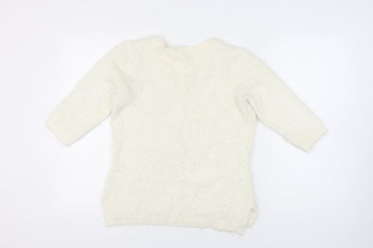 Womens UK Size 12 BHS Ivory Pullover Jumper