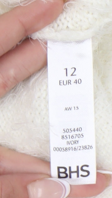 Womens UK Size 12 BHS Ivory Pullover Jumper