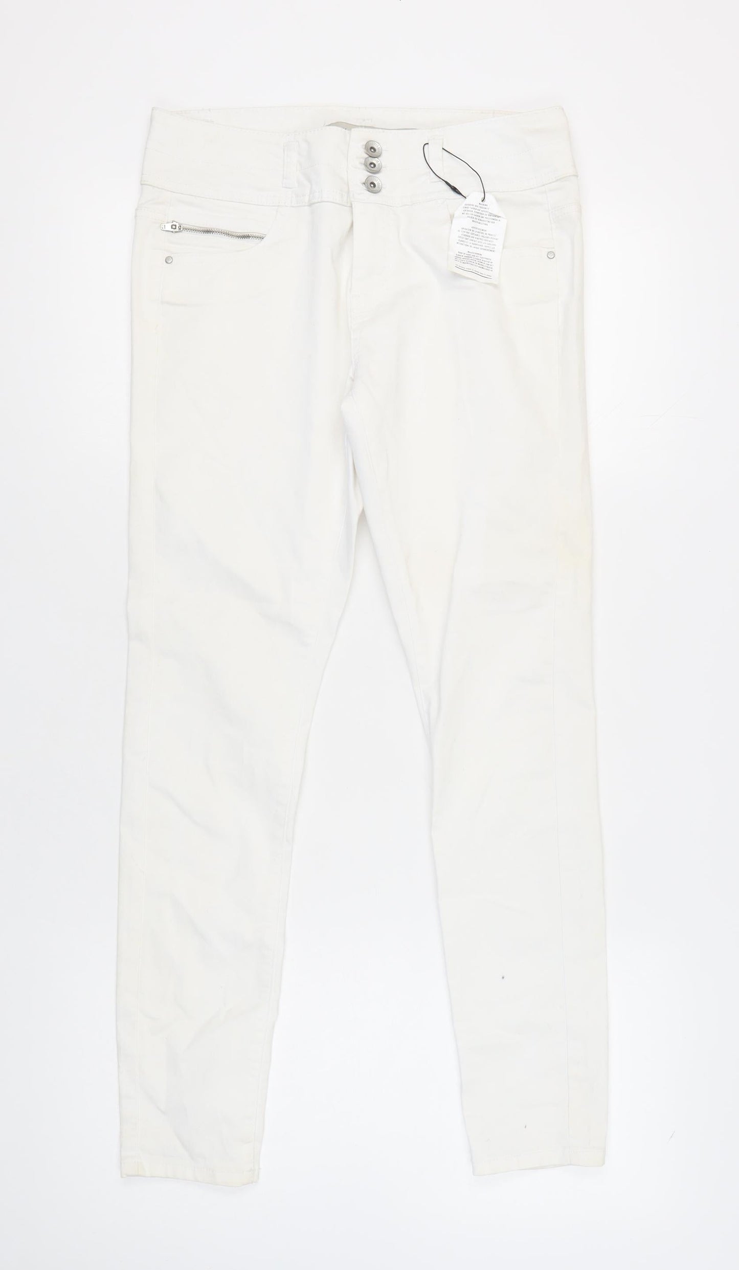 Denim Co. Women's White Skinny Jeans, Size 12