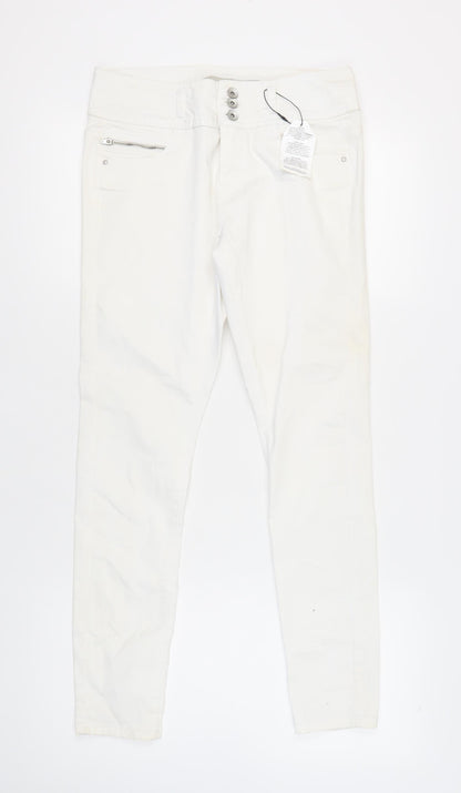 Denim Co. Women's White Skinny Jeans, Size 12
