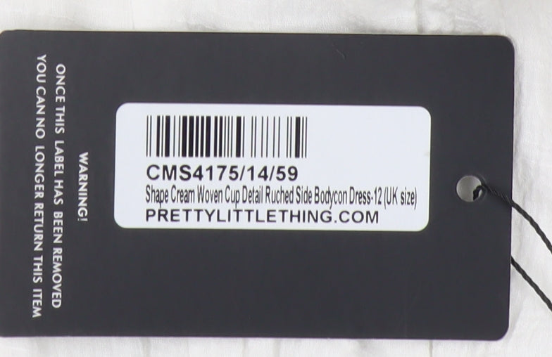 PrettyLittleThing Women’s White Bodycon Dress Size 12