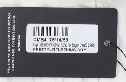 PrettyLittleThing Women’s White Bodycon Dress Size 12