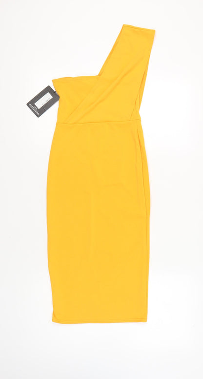 PrettyLittleThing Women's Yellow Bodycon Dress