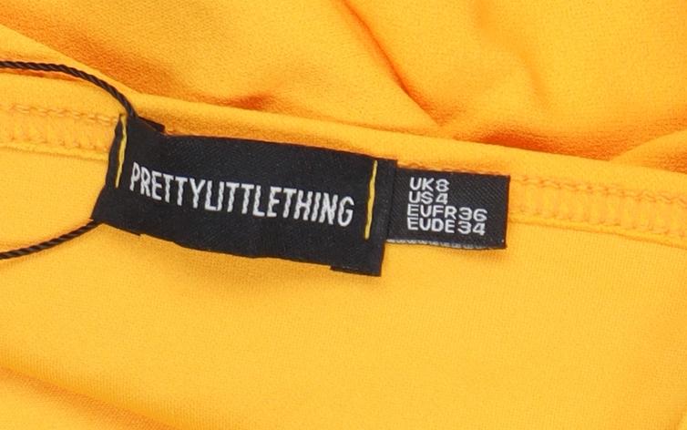 PrettyLittleThing Women's Yellow Bodycon Dress