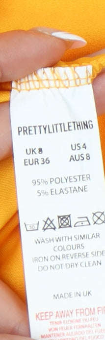 PrettyLittleThing Women's Yellow Bodycon Dress