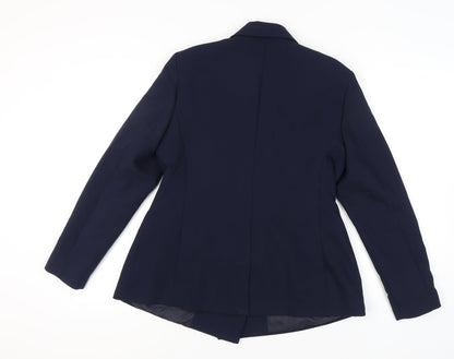 Primark Women's Blue Double-Breasted Blazer Size 14