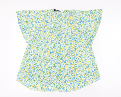 Womens UK Size 12 Peacocks Multicoloured Basic Blouse