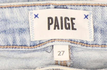 Womens UK Size 27 Paige Slim Fit Slim Blue Jeans