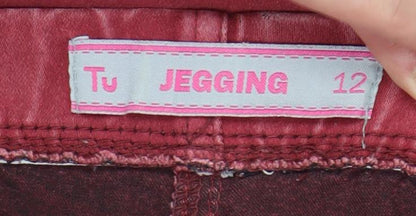 Tu Women's Red Jegging Size 12 Elastic Waist