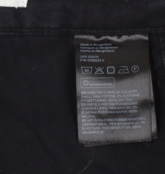 Womens UK Size 12 H&M Regular Fit Chino Black Trousers