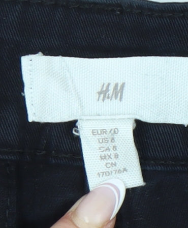 Womens UK Size 12 H&M Regular Fit Chino Black Trousers