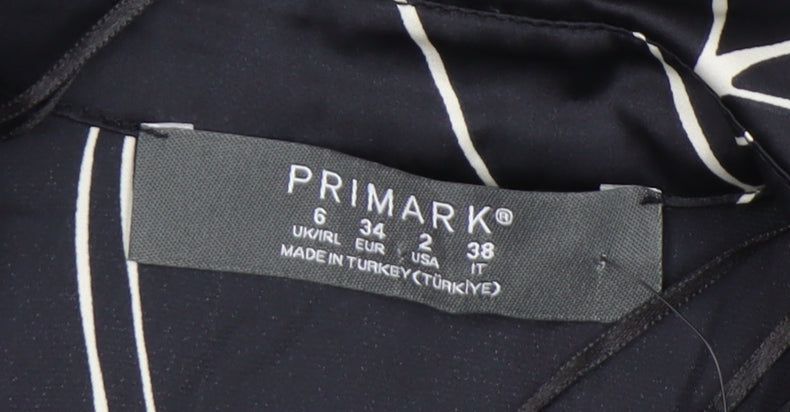 Primark Women's Black Floral Midi Shirt Dress