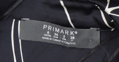 Primark Women's Black Floral Midi Shirt Dress