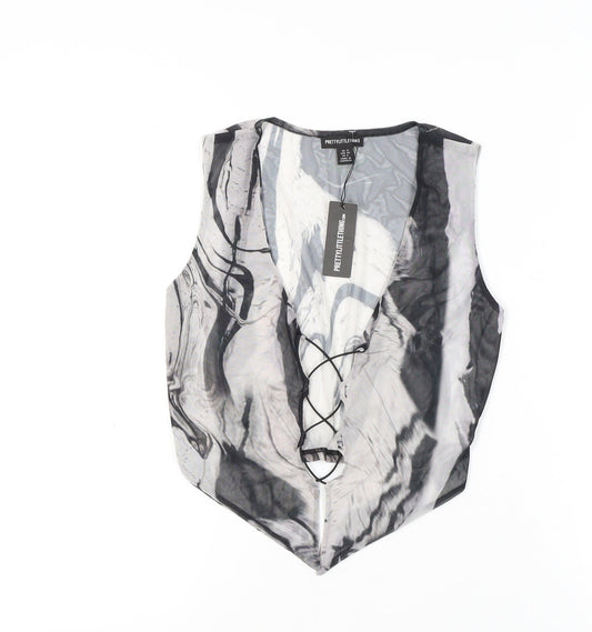 PrettyLittleThing Women's Multicoloured Cropped Blouse 12