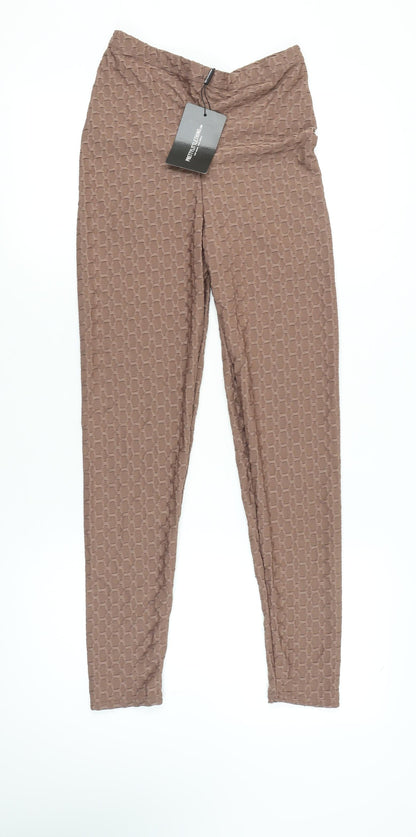 PrettyLittleThing Women's Brown Geometric Leggings Size 10