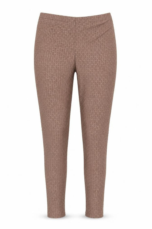 Front view of PRETTYLITTLETHING Women's Brown Geometric Leggings, size 10