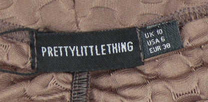 PrettyLittleThing Women's Brown Geometric Leggings Size 10
