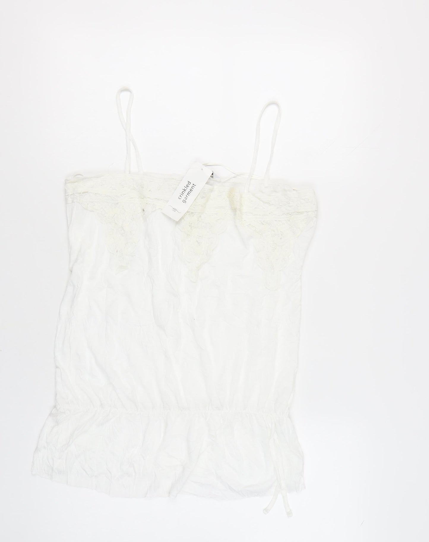 New Look Women's White Camisole, Size 16, Lace Accent
