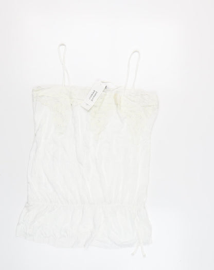 New Look Women's White Camisole, Size 16, Lace Accent