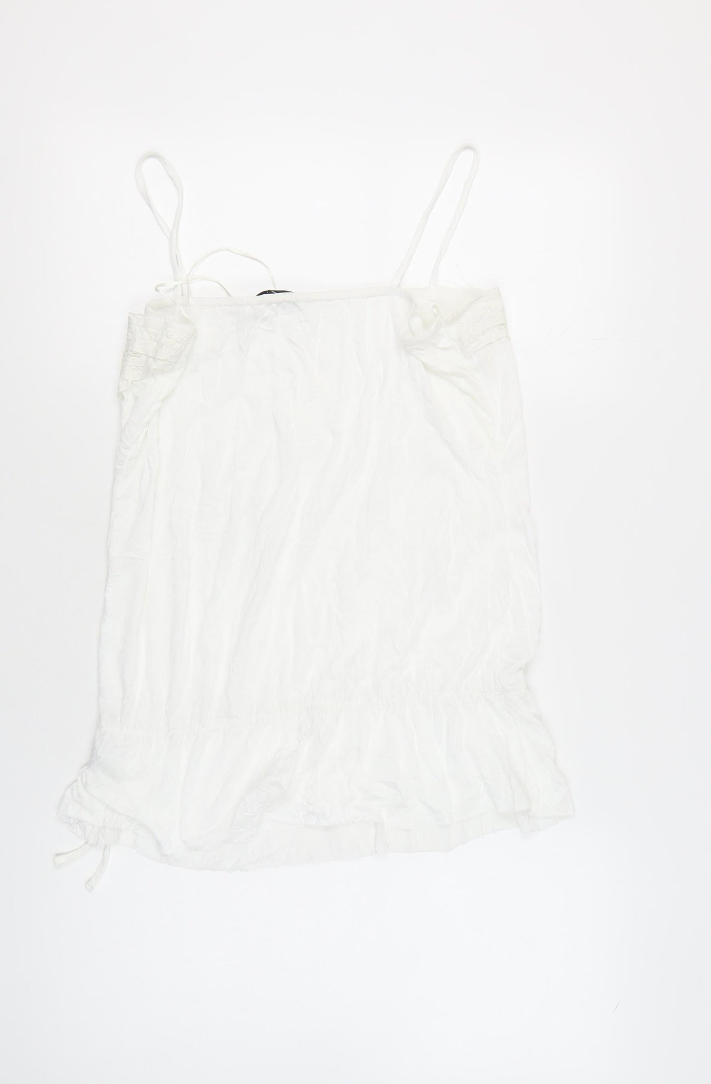 New Look Women's White Camisole, Size 16, Lace Accent