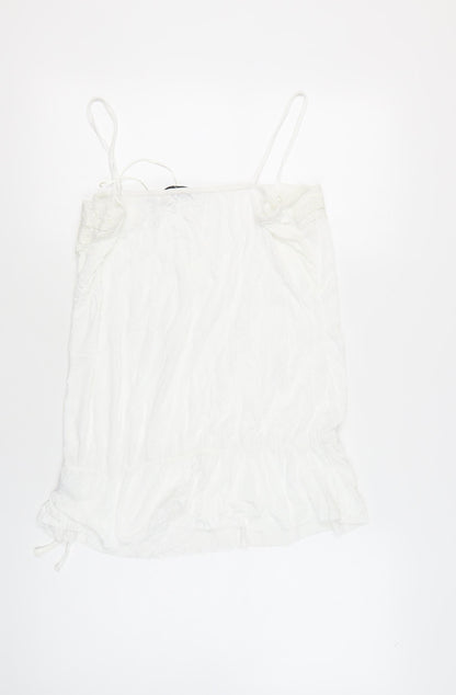 New Look Women's White Camisole, Size 16, Lace Accent