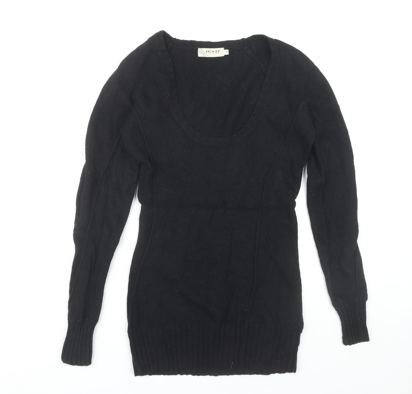 Womens UK Size S ICHI Black Pullover Jumper