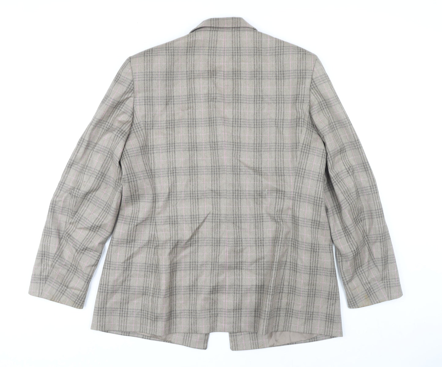 Jaeger Women's Grey Plaid Wool Blazer Size 16