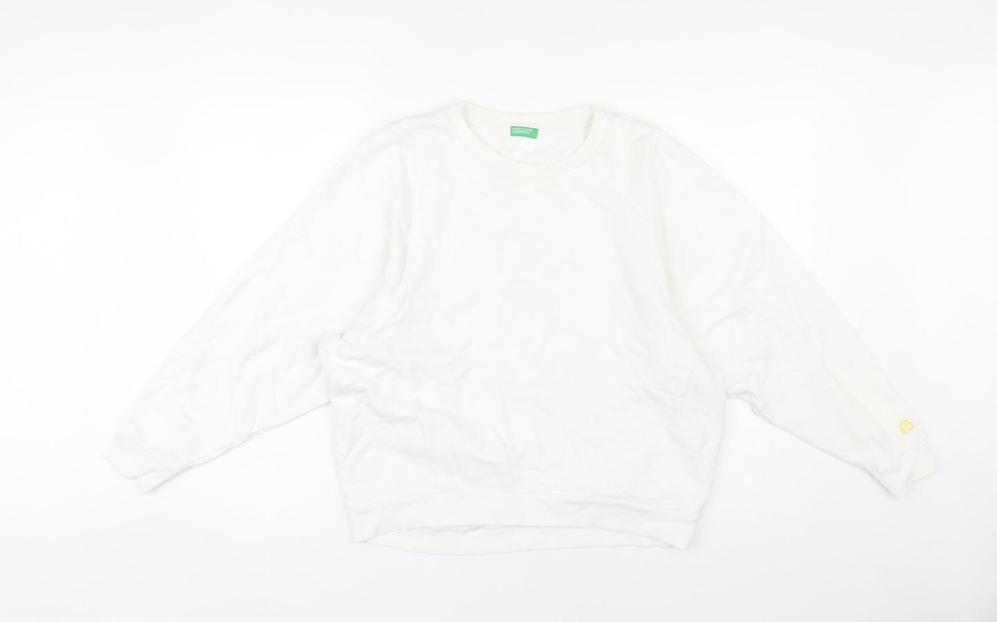 Womens UK Size 8 United Colors of Benetton White Pullover Sweatshirt