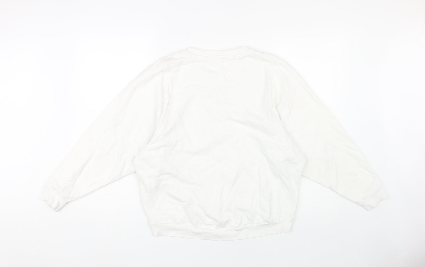 Womens UK Size 8 United Colors of Benetton White Pullover Sweatshirt