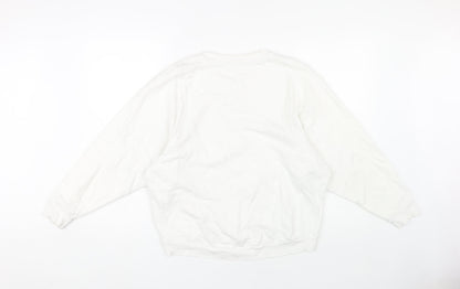 Womens UK Size 8 United Colors of Benetton White Pullover Sweatshirt