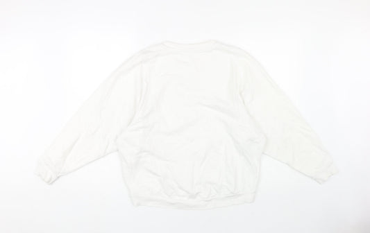 Womens UK Size 8 United Colors of Benetton White Pullover Sweatshirt
