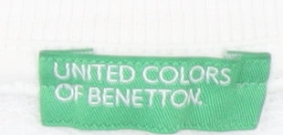Womens UK Size 8 United Colors of Benetton White Pullover Sweatshirt