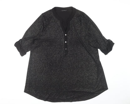 Womens UK Size 20 Roman Black Basic Blouse