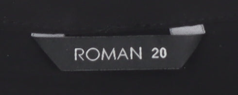 Womens UK Size 20 Roman Black Basic Blouse