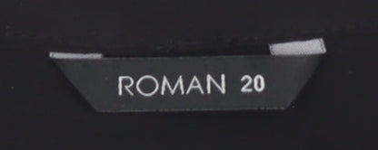 Womens UK Size 20 Roman Black Basic Blouse