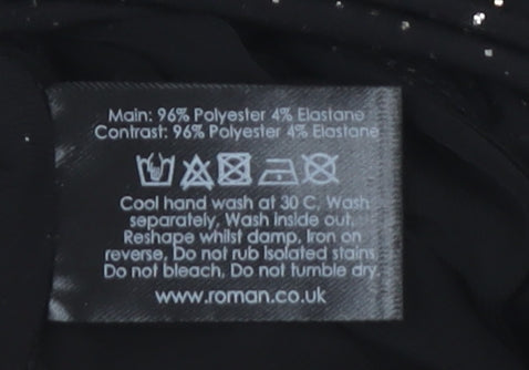 Womens UK Size 20 Roman Black Basic Blouse