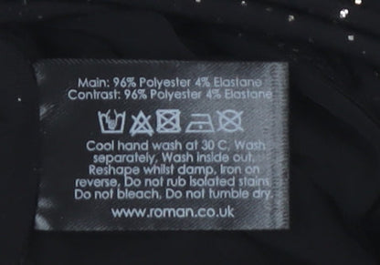 Womens UK Size 20 Roman Black Basic Blouse
