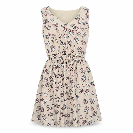 Pussycat London Women's Beige Floral Sleeveless Dress Size 10
