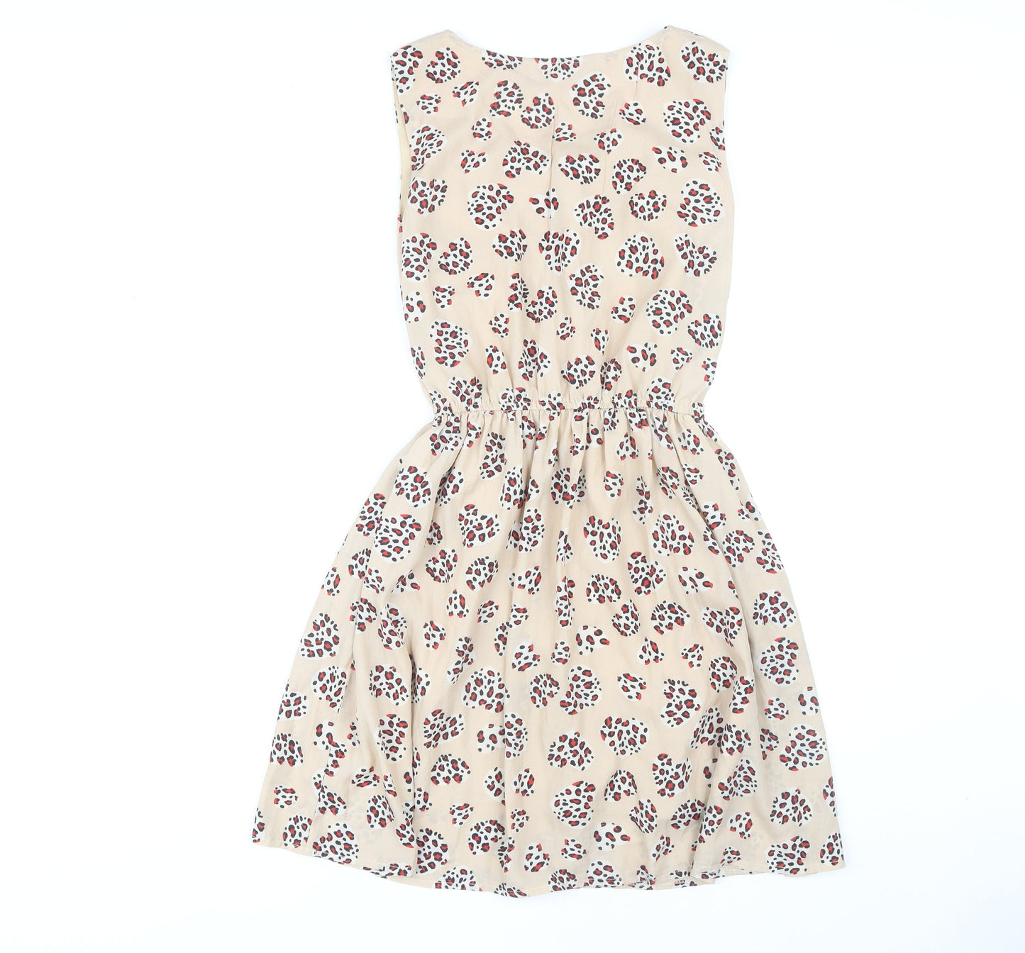 Pussycat London Women's Beige Floral Sleeveless Dress Size 10
