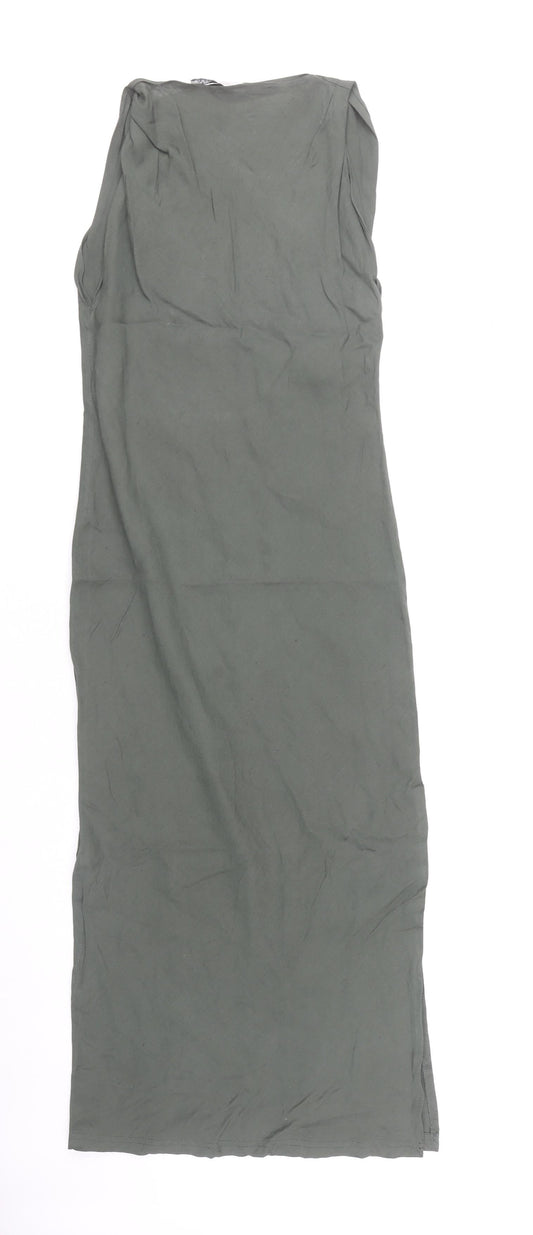 Zara Women's Green Midi Dress, XS, Sleeveless Casual